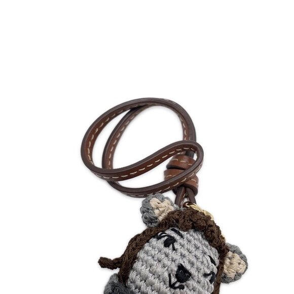 MIUMIU Technical Yarn Trick Bag Charm Recycled Polyester Gray/Brown/Red 5TT260 - Picture 7 of 14